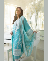 MARIAM NAWAZ LUXURY LAWN UNSTICH EMB 3PC