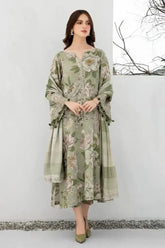 Baroque D-792 printed Khaddar three piece green