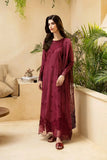 3 Piece Cotton Embroidered Dress - Majesty Wine