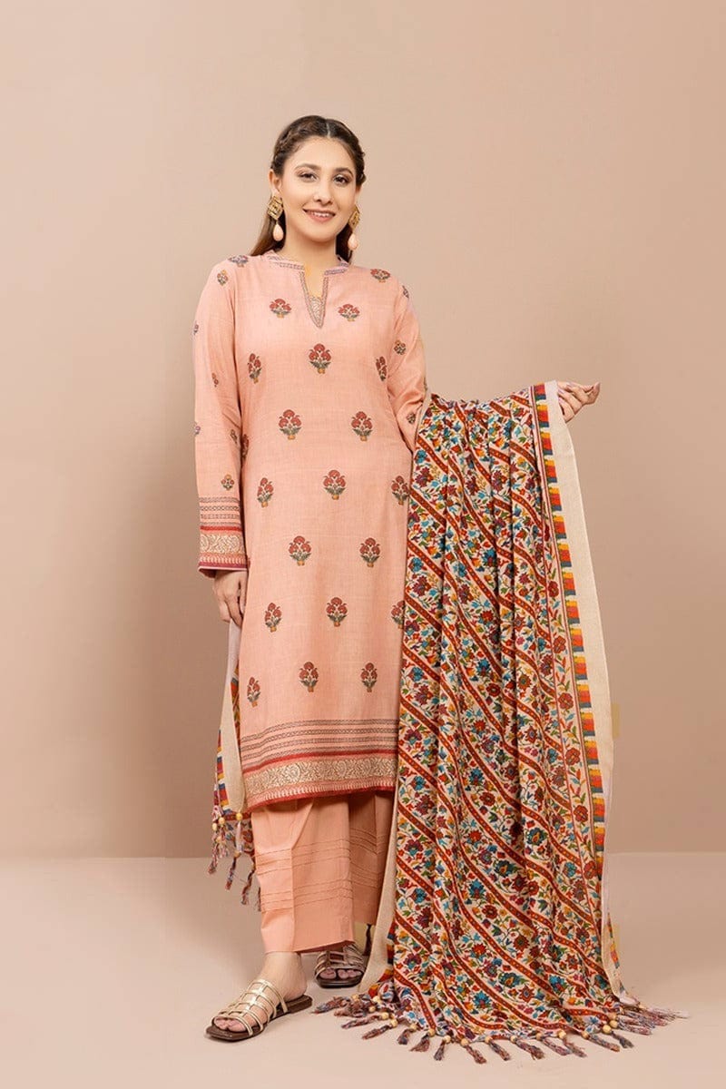 KR-842 Embroidered Dhanak 3pc
