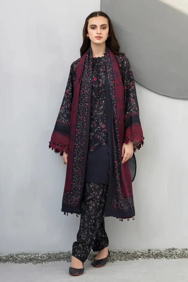 ✨ Sapphire D-801 Khaddar Printed 3-Piece Suit ✨