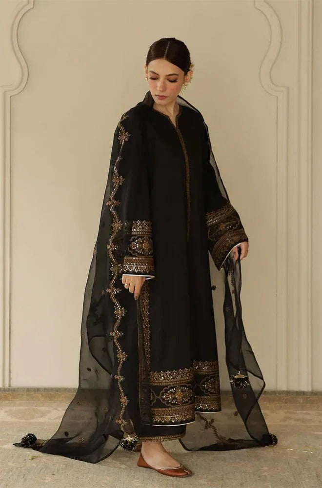 ✨ FAANA – FOUR PIECE PURE ORGANZA SEQUENCE EMBROIDERED SUIT ✨