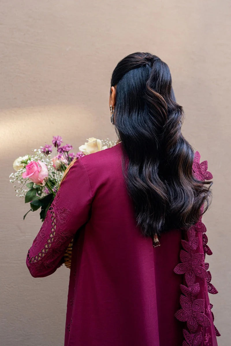 💜 FK-11 VIOLET – CHIKANKARI EMBROIDERED LAWN SUIT 💜