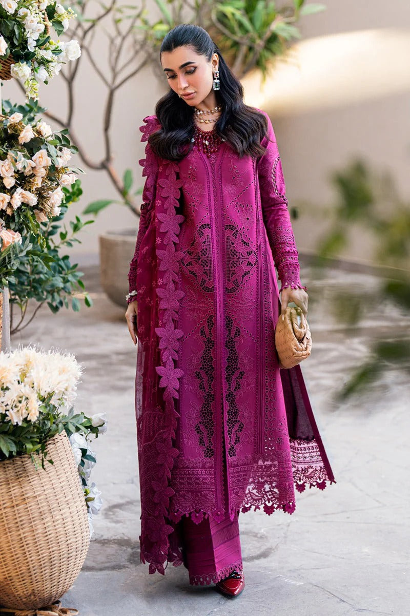 💜 FK-11 VIOLET – CHIKANKARI EMBROIDERED LAWN SUIT 💜