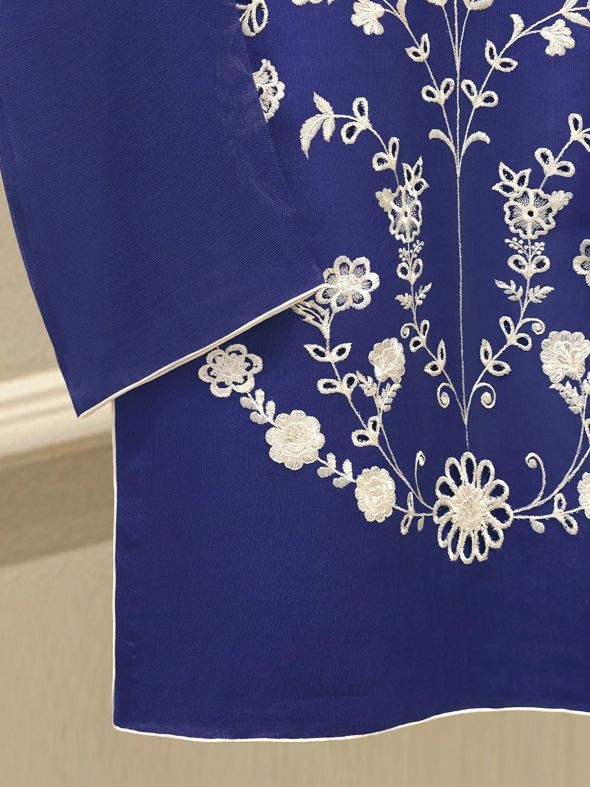 🌸 FOUR PIECE PURE COTTON NET EMBROIDERED SUIT – WITH DUPATTA & RAW SILK PANTS 🌸