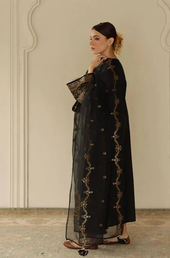 ✨ FAANA – FOUR PIECE PURE ORGANZA SEQUENCE EMBROIDERED SUIT ✨