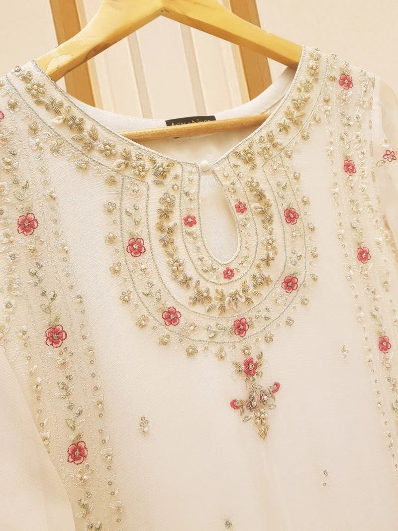 ✨ RASHMEEN – FOUR PIECE PURE ORGANZA EMBELLISHED SUIT ✨