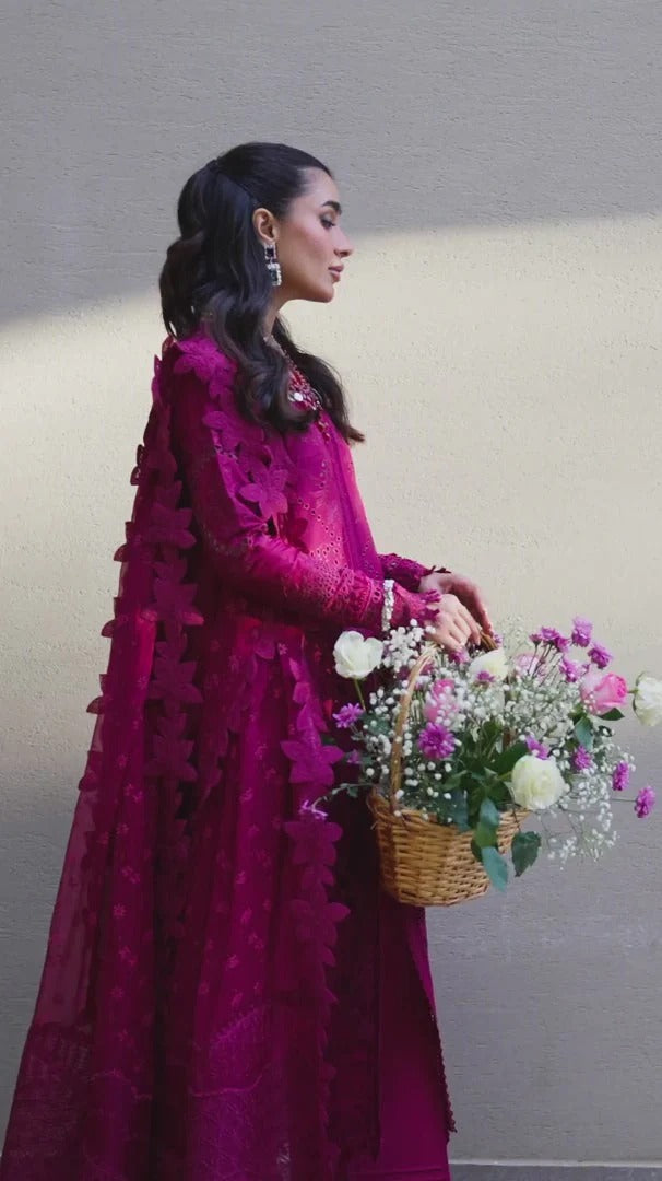 💜 FK-11 VIOLET – CHIKANKARI EMBROIDERED LAWN SUIT 💜