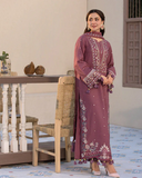 Mauve Grace Embroidered Lawn 3-Piece Suit