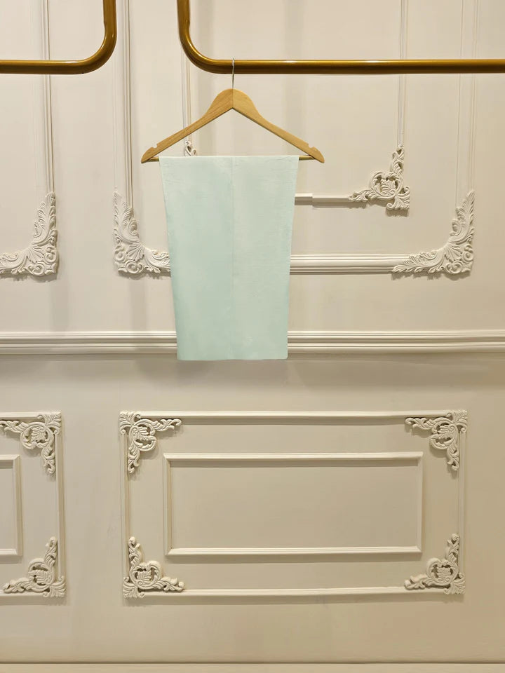 ✨ FOUR PIECE PURE ORGANZA EMBROIDERED SUIT – WITH DUPATTA & RAW SILK PANTS ✨