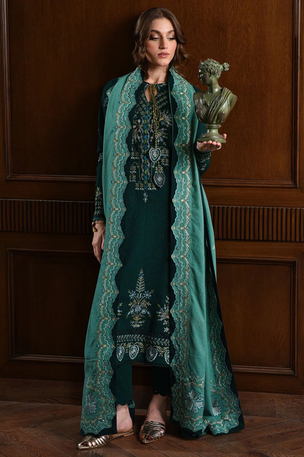 🧥 Blue Culture New Winter Collection – 3PC Heavy Embroidered Airjet Danak Suit (BC-4332)