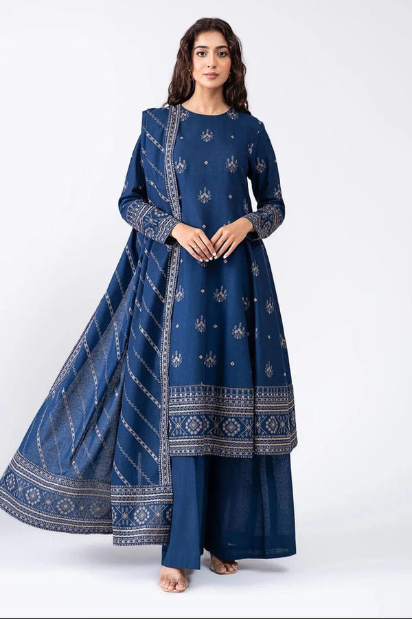 BR-193 Zinc Dhanak Embroidered 3pc Wt