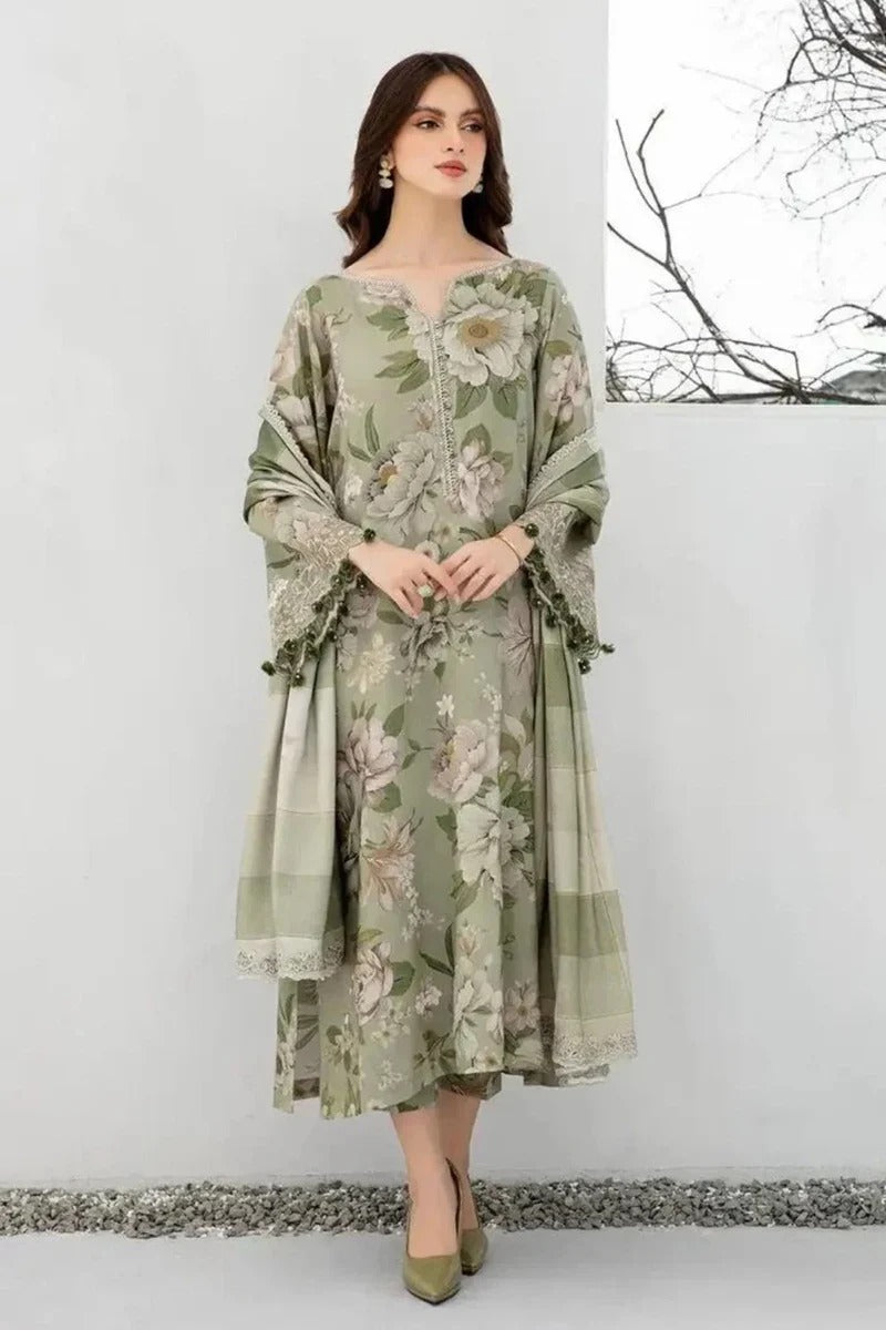 Baroque D-792 printed three piece green