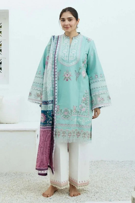 Zarashahjhan Embroidered lawn Three Piece COCO-01