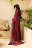 3 Piece Cotton Embroidered Dress - Majesty Wine